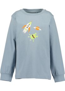 Schlafanzug Blue Seven, Jungen, Gr. 92/98, blau (mittelblau), Jersey, Obermaterial: 100% Baumwolle, bedruckt, unifarben, Basic lang, Rundhals, Homewear-Sets Schlafanzug, Baumwolle
