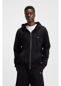 Kapuzensweatjacke Hugo "Nadarasi", Herren, Gr. M, schwarz (schwarz001), Sweatware, Obermaterial: 100% Baumwolle, unifarben, relaxed fit h&uuml;ftlang, Rundhals, B&uuml;ndchen, Sweatjacken Kapuzensweatjacke, mit Logo-Badge