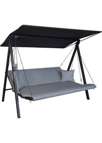 Hollywoodschaukel "Lounge Zip granit", grau (hellgrau), B:210cm H:160cm T:145cm, Obermaterial: 100% Polyacryl, Angerer FREIZEITM&Ouml;BEL, Hollywoodschaukeln, Hollywoodschaukel, wetterfest