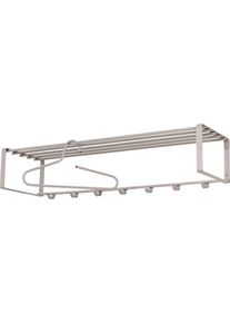 Garderobenleiste SPINDER DESIGN "REX", grau (silky taupe), B:100cm H:19cm T:29cm, Stahl, Garderobenhalter, Garderobenleiste, Wandgarderobe aus Stahl mit Hutablage und 5 bzw. 7 Haken