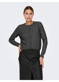 Jacqueline de Yong Strickjacke JDY "JDYCHLOE LIFE L/S CARDIGAN KNT NOOS", Damen, Gr. XL, grau (dunkelgrau melange), Strick, Obermaterial: 52% Polyester, 36% Polyacryl, 10% Wolle, 2% Elasthan, meliert, unifarben, taillenbedeckt, Rundhals, Strickb&uuml;ndchen, Strickjacken Strickjacke, Materialmix