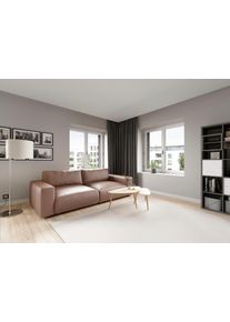 Big-Sofa Musterring "LUCIA Mega Sofa, hoher Sitzkomfort, Breite 252cm, Kontrastnaht", braun (hasel bax), B:252cm H:81cm T:124cm, Flachgewebe FLORIS (100% Polyester);Flachgewebe VALMONT (60% Baumwolle/ 40% Leinen);Microfaser CRONA (100% Polyester), Sofas, Big-Sofa, in vielen Qualit&auml;ten und 4 unterschiedlichen N&auml;hten, 2,5-Sitzer