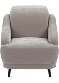 Sit & More Sessel SIT & MORE "Blues", grau (anthrazit), B:87cm H:93cm T:104cm, 100% Polyester, Sessel, Sessel, mit Metallf&uuml;&szlig;en, schwarz-matt
