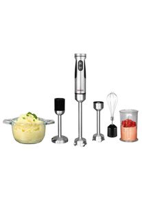 Gastroback Stabmixer "Powermix Stabmixer Professional 1.500W", silberfarben, Mixer, inkl. 5-teiligem Zubeh&ouml;r, Stabmixer