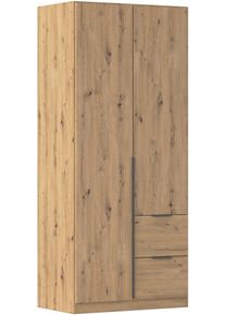 Dreht&uuml;renschrank OTTO HOME "Kleiderschrank Schrank Garderobe AGORDO mit Dekor- oder Hochglanzfront", braun (eiche artisan), B:91cm H:229cm T:54cm, Holzwerkstoff, Schr&auml;nke, Dreht&uuml;renschrank, mit Au&szlig;enschubk&auml;sten, Serie in 7 Breiten und 2 H&ouml;hen MADE IN GERMANY