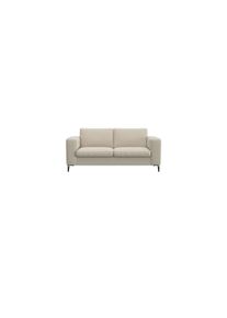 2-Sitzer FLEXLUX "Fiore", wei&szlig; (sanftes wei&szlig;), B:164cm H:85cm T:92cm, 100% Polyester, Sofas, 2-Sitzer, breite Armlehnen, Kaltschaum, F&uuml;&szlig;e Alu+schwarz