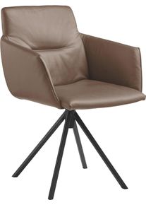 Polsterstuhl Musterring "JustB SP500", grau (fango), 1 Stk., Longlife Xtra-Leder Z69, drehbar, St&uuml;hle, Polsterstuhl, mit Armlehne, wahlweise mit Drehfunktion, Stativgestell in schwarz