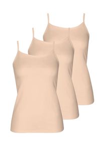 Achseltop LISCA "3er Pack Damen Tr&auml;gerhemd Kaia", Damen, Gr. M, N-Gr, beige (nude), Obermaterial: 90% Baumwolle CO. 10% Elasthan EL., Unterhemden Achseltop