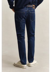 Slim-fit-Jeans Gant, Herren, Gr. 40, L&auml;nge 34, mid blau, Denim/Jeans, Obermaterial: 97% Baumwolle, 2% Polyester, 1% Elasthan, slim fit lang, Jeans Slim-fit-Jeans, Clean Wash