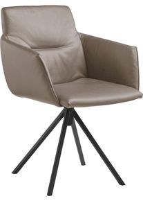 Polsterstuhl Musterring "JustB SP500", blau (cloud), 1 Stk., Longlife Xtra-Leder Z77, drehbar, St&uuml;hle, Polsterstuhl, mit Armlehne, wahlweise mit Drehfunktion, Stativgestell in schwarz