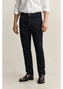 Slim-fit-Jeans Gant, Herren, Gr. 40, L&auml;nge 34, dunkelblau, Denim/Jeans, Obermaterial: 97% Baumwolle, 2% Polyester, 1% Elasthan, slim fit lang, Jeans Slim-fit-Jeans, Clean Wash