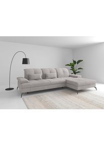 Sit & More Ecksofa SIT & MORE "Amica, L-Form, inkl. Sitztiefenverstellung & Armteilverstellung", silber, B:279cm H:90cm T:185cm, 90% Polyester, 10% Polyamid, Sofas, Ecksofa, wahlweise mit Schlaffunktion, Bettkasten und Kopfteilverstellung