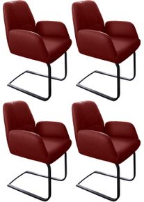 Freischwinger W.Schillig "ole", rot (ruby rot z59, schwarz pulverbeschichtet), B:63cm H:90cm T:64cm, Longlife Xtra-Leder Z69: Das feinnarbige, gedeckte Softleder Z69 besticht durch seine au&szlig;ergew&ouml;hnliche Weichheit im trendigen &raquo;Vintage-Look&laquo;, Hautst&auml;rke 0, 9 - 1, 1 mm;Longlife Xtra-Leder Z79: Das Z79 geh&ouml;rt zu der Familie der Anilin-Touch-Leder, die durch ihren besonders angenehmen Griff &uuml;berzeuge