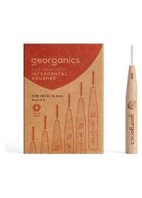 Georganics, Interdentalb&uuml;rste, Beechwood Interdental Brushes ISO 0 Natural Interdental Brushes for Narrow Gaps 6 Pack (6x, 0.40 mm)