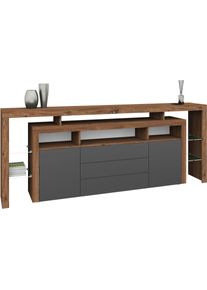 borchardt M&ouml;bel Sideboard BORCHARDT M&Ouml;BEL "Rosario", grau (vintage, graphit matt), B:220cm H:88cm T:35cm, Sideboards, Sideboard, Breite 220 cm