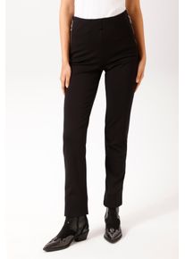 Schlupfhose Aniston CASUAL, Damen, Gr. 46, N-Gr, schwarz, Milano Rib, Obermaterial: 67% Viskose, 28% Polyamid, 5% Elasthan, unifarben, figurbetont lang, Hosen Schlupfhose, mit dekorativen Rei&szlig;verschluss-Taschen - NEUE KOLLEKTION