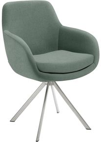Esszimmerstuhl Musterring "Tavia", blau (aqua, edelstahl geb&uuml;rstet, aqua), B:62cm H:86cm T:66cm, St&uuml;hle, Esszimmerstuhl, Stativgestell Edelstahl, wahlweise mit Drehfunktion, diverse Farben