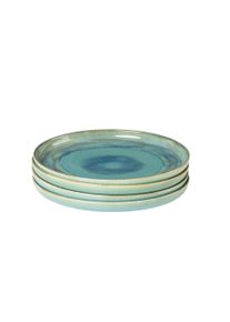 Teller-Set GIPFELST&Uuml;CK "Tiefer See", blau, gr&uuml;n, 4, Geschirr-Sets, Teller-Set