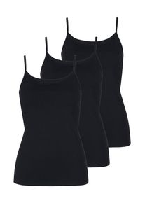 Achseltop LISCA "3er Pack Damen Tr&auml;gerhemd Kaia", Damen, Gr. L, N-Gr, schwarz, Obermaterial: 90% Baumwolle CO. 10% Elasthan EL., Unterhemden Achseltop