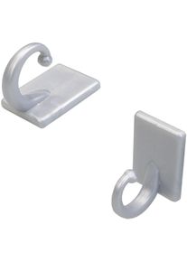Raffhaken Liedeco, silber (silberfarben, matt), Kunststoff, Raffhalter, Raffhaken, f&uuml;r leichte Vorh&auml;nge