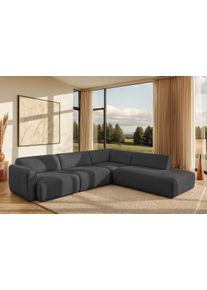 Ecksofa OTTO HOME "Myrland Wohnlandschaft", grau (gray), B:310cm H:72cm T:250cm, 100% PES, Sofas, Ecksofa, Breite 310 cm, L-Form, Chenille, Easy Clean Stoff, mit Kaltschaum