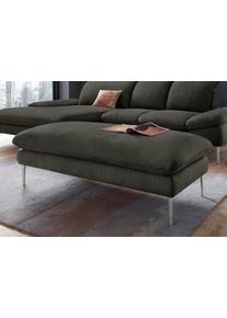 Hocker W.Schillig "enjoy&MORE", gr&uuml;n (hunter r66), B:151cm H:45cm T:71cm, Chenille-Flachgewebe R66 (85% Polyester, 15% Nylon);Longlife Xtra-Leder Z59: Glattleder mit modischer Pr&auml;gung. Hautst&auml;rke 0, 9 - 1, 1 mm;Stoff S37 (100% Polyester), Hocker, Hocker, F&uuml;&szlig;e Chrom gl&auml;nzend, Breite 151 cm