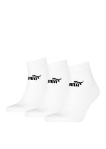 Puma Kwart enkelsokken voor volwassenen (pak van 3) (Wit)