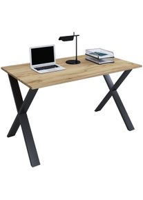 Schreibtisch Vcm "Schreibtisch B&uuml;rotisch Computertisch 110x50 Lona X", braun (schwarz, honig, eiche), B:110cm T:50cm, Tische, Schreibtisch