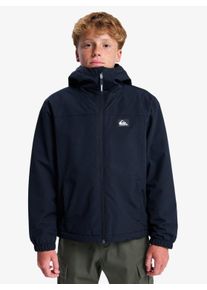 Winterjacke Quiksilver "OVERCAST 3K WARM JACKET YOUTH", Jungen, Gr. 10, schwarz, Web, Obermaterial: 65% Baumwolle, 35% Nylon, unifarben, Basic h&uuml;ftlang, elastischer Bund, Jacken Winterjacke, mit Rei&szlig;verschluss, wasserabweisend, w&auml;rmeisolierend, h&uuml;ftlang