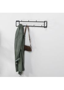 Garderobenleiste SPINDER DESIGN "CLINT 1", schwarz, B:60cm H:13cm T:13cm, Stahl, Garderobenhalter, Garderobenleiste, Schlanke, minimalistische Wandgarderobe va Stahl mit 8 Haken