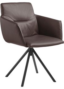 Polsterstuhl Musterring "JustB SP500", braun (mocca), 1 Stk., Longlife Xtra-Leder Z69, nicht drehbar, St&uuml;hle, Polsterstuhl, mit Armlehne, wahlweise mit Drehfunktion, Stativgestell in schwarz
