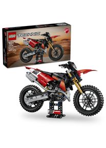 Konstruktionsspielsteine Lego "Ducati Desmo450 MX Factory Motorrad (42238), Lego Technic", rot (bunt), Spielbausteine, Kinder, Kunststoff, Konstruktionsspielsteine, Made in Europe