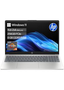 HP Notebook "15-fc1031ngx", silber (natursilber), 8 GB RAM 256 GB SSD, Ryzen 3, Windows 11 Home, Notebooks, Notebook