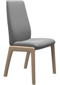 Polsterstuhl stressless "Laurel", grau (wild dove batick, walnuss), B:57cm H:105cm T:60cm, Leder BATICK: BATICK ist ein leicht korrigiertes, durchgef&auml;rbtes und genarbtes M&ouml;belleder, bei dem die meisten Unebenheiten und Spuren in der Regel entfernt wurden., St&uuml;hle, Polsterstuhl, High Back, Gr&ouml;&szlig;e L, mit abgerundeten Beinen in Walnuss