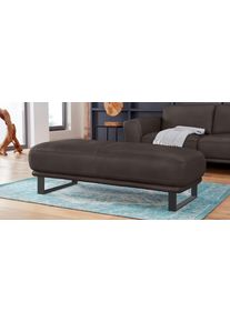 Hocker W.Schillig "montanaa", braun (braun z59), B:141cm H:42cm T:61cm, Hocker, Hocker, mit Metallkufen in Schwarz pulverbeschichtet, Breite 141 cm