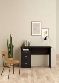 Schreibtisch Inosign "Funktion Plus, Arbeitstisch, B&uuml;rotisch", schwarz (esche schwarz), B:110cm H:76cm T:48,5cm, Tische, Schreibtisch, Computertisch mit 4 Schubladen und 1 offenen Fach, Breite 110 cm