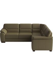 Sit & More Ecksofa SIT & MORE "Montego Leder, L-Form, B: 255cm", braun (olive), B:255cm H:88cm T:225cm, Sofas, Ecksofa, wahlweise mit Schlaffunktion und Schubkasten