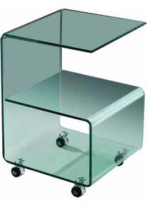Beistelltisch PAROLI, transparent (klarglas), B:40cm H:60cm T:40cm, Tische, Beistelltisch