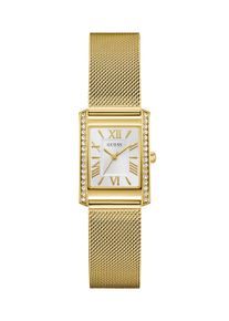 Quarzuhr Guess "BONNET", goldfarben, wei&szlig;, goldfarben, Armbanduhren, Damen, Quarzuhr, Armbanduhr, Damenuhr, Edelstahlarmband, analog