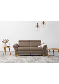 2,5-Sitzer OTTO HOME "Lindgren", braun (nuss), B:185cm H:84cm T:93cm, 100% Polyester, Sofas, 2 5-Sitzer, wahlweise mit TV-Funktion, links oder beidseitig, Kopfteilverstellung