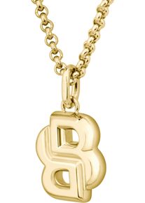 Kette mit Anh&auml;nger BOSS "DOUBLE B PETIT", gold (gelbgoldfarben), Halsketten, Damen, Edelstahl, L: 50,5 B: 2mm, Kette mit Anh&auml;nger, B:2mm