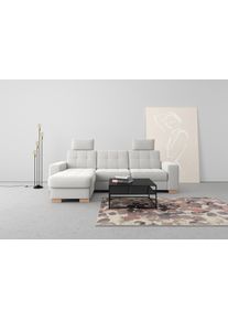 Sit & More Ecksofa SIT & MORE "Quincy L-Form", silber, B:252cm H:82cm T:161cm, Sofas, Ecksofa, wahlweise mit Schlaffunktion und Bettkasten