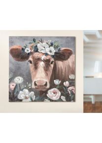 Leinwandbild Gilde "Bild Blumenkuh", braun (farbe bild(er): braun), B:90cm H:90cm T:2,7cm, Leinwand, Bilder, Leinwandbild