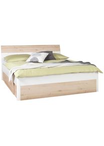 Ti`me Ti'me Bett, Wei&szlig;, Buchefarben, Holz, 180x200 cm, Schlafzimmer, Betten, Holzbetten