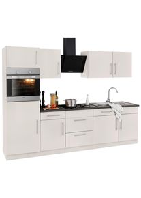 Wiho-K&uuml;chen K&uuml;chenzeile WIHO K&Uuml;CHEN "Cali", beige (k&uuml;che: natur, korpus: cashmerefarben, arbeitsplatte: granit grau), B:280cm T:60cm, Komplettk&uuml;chen-Sets, K&uuml;chenzeile, mit E-Ger&auml;ten, Breite 280 cm