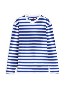 Tommy Jeans M&aelig;nd Bluser & t-shirts 'Tommy Flag Stripe Long Sleeve' koboltbl&aring;t / hvid St&oslash;rrelse XXL