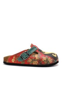 Goby Damer Tr&aelig;sko 'Women Calceo Red Clogs WCAL5430 with cat design' r&oslash;d St&oslash;rrelse 40