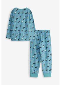 Pyjamas av ekologisk bomull - petrol - storlek 116/122 - bonprix