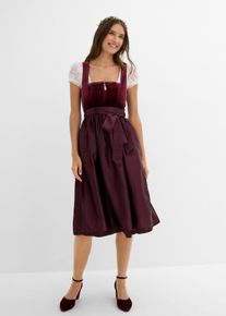 Mellanl&aring;ng dirndl med sammet (2 delar) - r&ouml;d - storlek 38 - bonprix