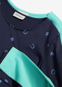 Jerseykl&auml;nning av ekologisk bomull (2-pack) - bl&aring; - storlek 146 - bonprix